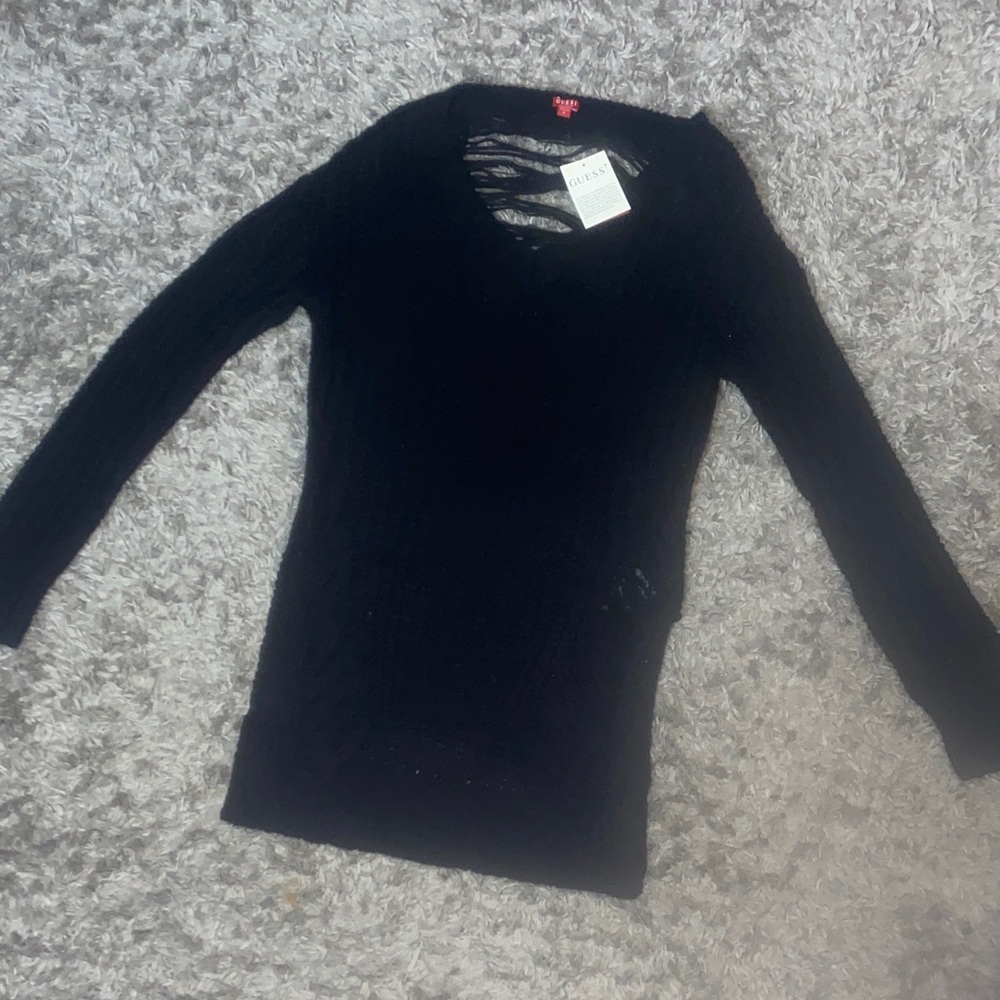 Guess Black Long Sleeve Sweater